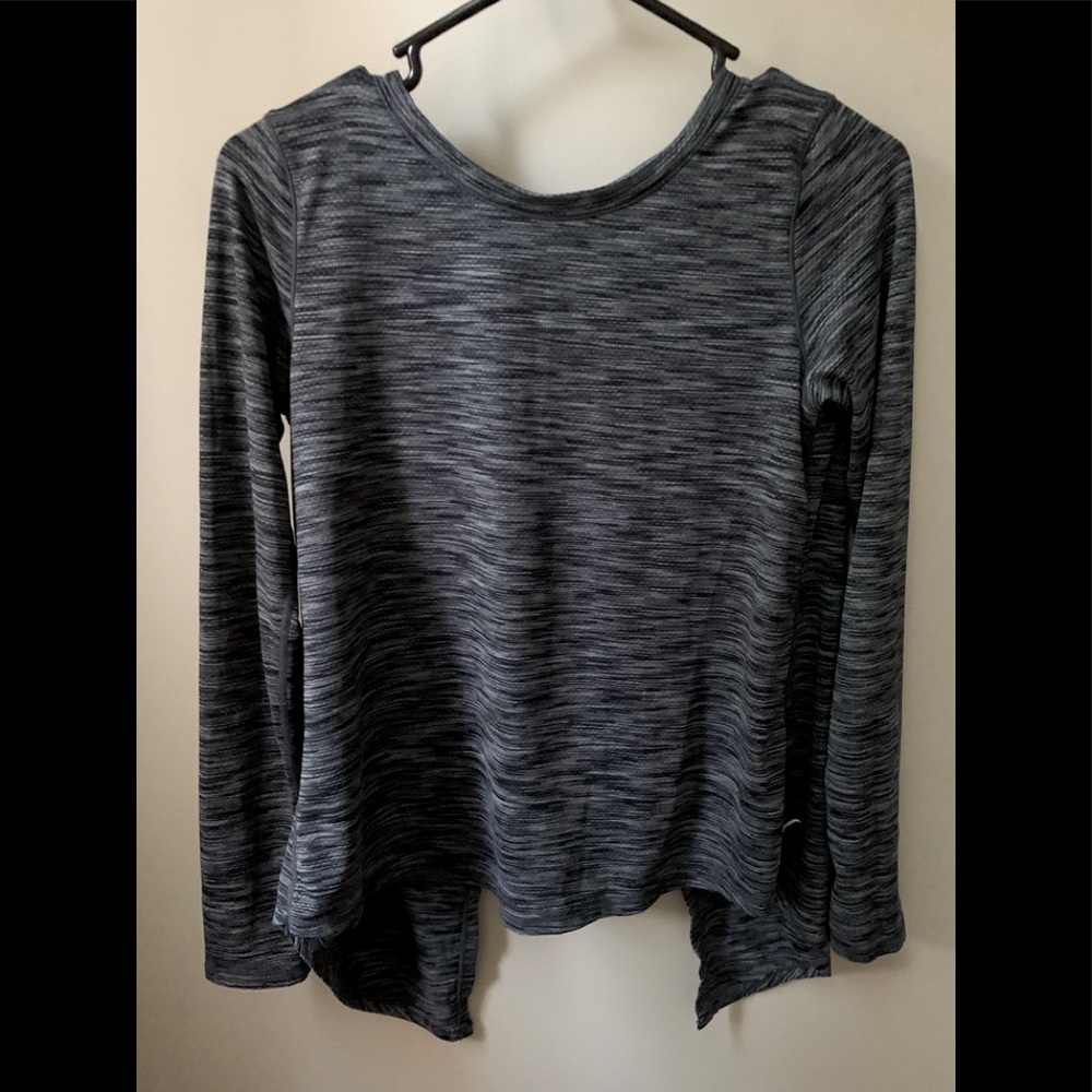 Zyia Charcoal Split Back Long Sleeve T - Picture 4 of 8